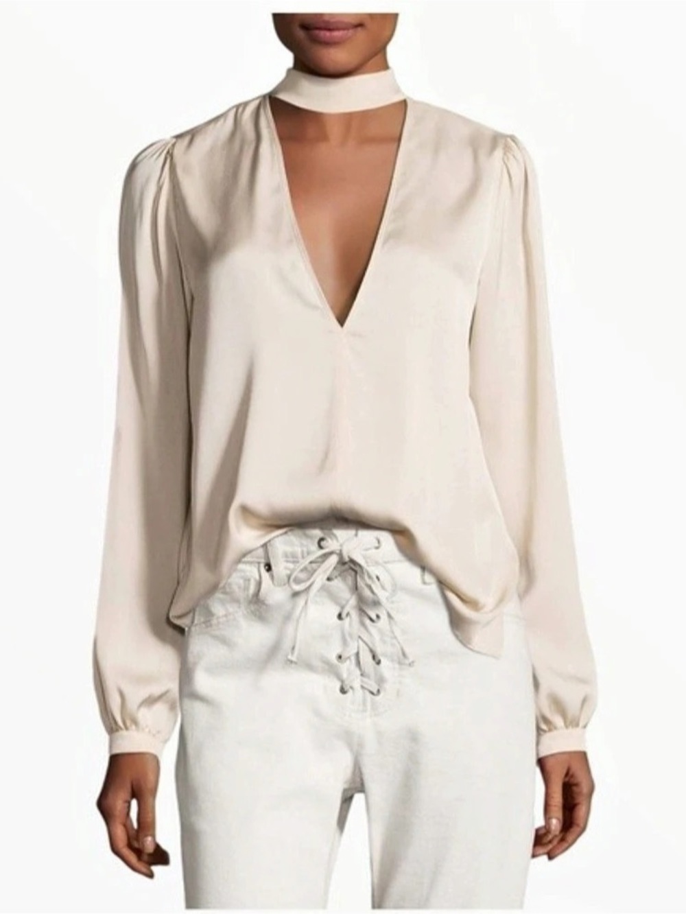 A.L.C. Nadine Top. Silk V-Neck Blouse Pink Size 2